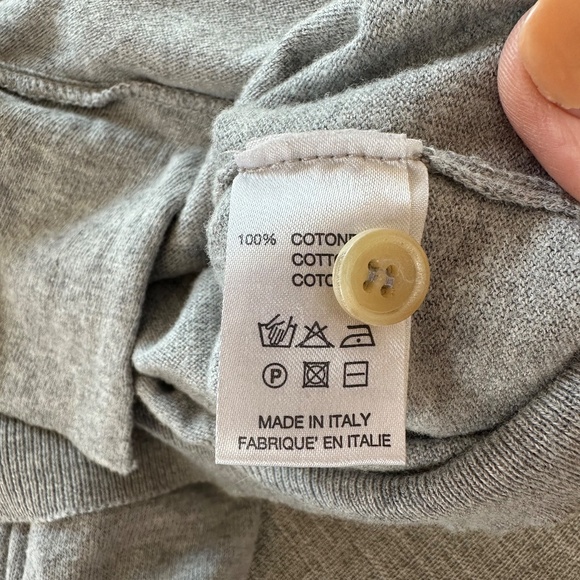 Roberto Collina Gray V-Neck Men's Cardigan, Unisex Style, Size Large - Picture 8 of 9